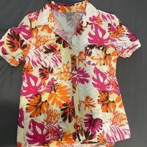 Orange/Pink Floral Ladies Shirt